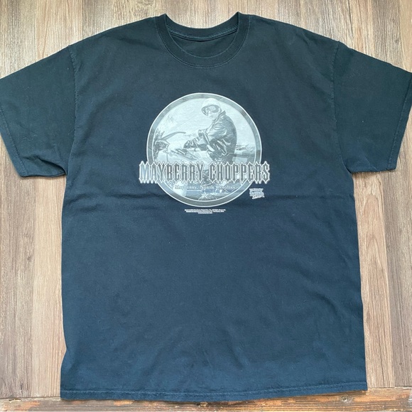 Mayberry Choppers Men’s T-Shirt Black Large Barney Fife Mayberry NC Short Sleeve - Picture 2 of 7